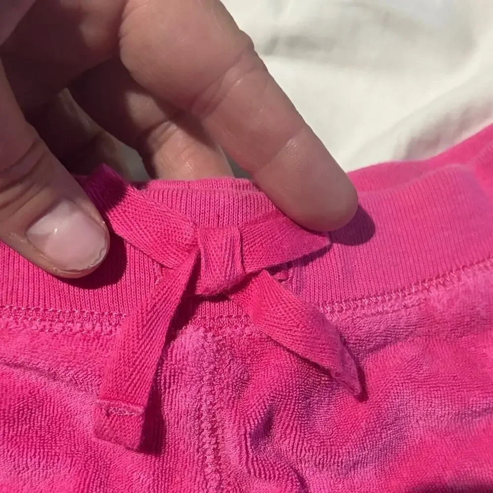 Ralph Lauren 6 Vibrant Pink Terry Cloth Shorts elastic waist worn once euc